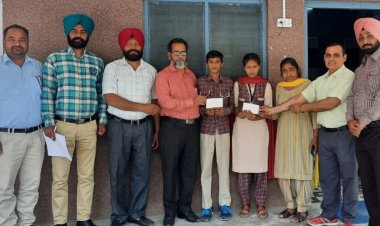 ਬਲਾਕ ਪੱਧਰੀ ਮੁਕਾਬਲਿਆਂ ਵਿੱਚ ਅੱਵਲ ਰਹਿਣ ਵਾਲੇ ਸਰਕਾਰੀ ਹਾਈ ਸਕੂਲ ਨੰਦਾਚੌਰ  ਦੇ ਵਿਦਿਆਰਥੀ ਸਨਮਾਨਤ